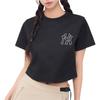 MLB Summer Breathable High-Value Letter Jacquard Round Neck Short Sleeve T-Shirt Women tops Black 3FTSM0153-50BKS