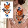 Sexy Fox Flower Temporary Tattoo For Women Girls Adult Lotus Wolf Butterfly Tattoos Sticker Watercolor Fake Waterproof Tatoo Arm