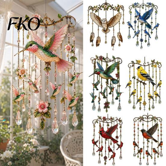 Patio Wind Chimes Outdoor Bird Chimes, Decorative Hanging Pendants, Acrylic Balcony Decoration Ideas Window Hangings for Garden Porch
