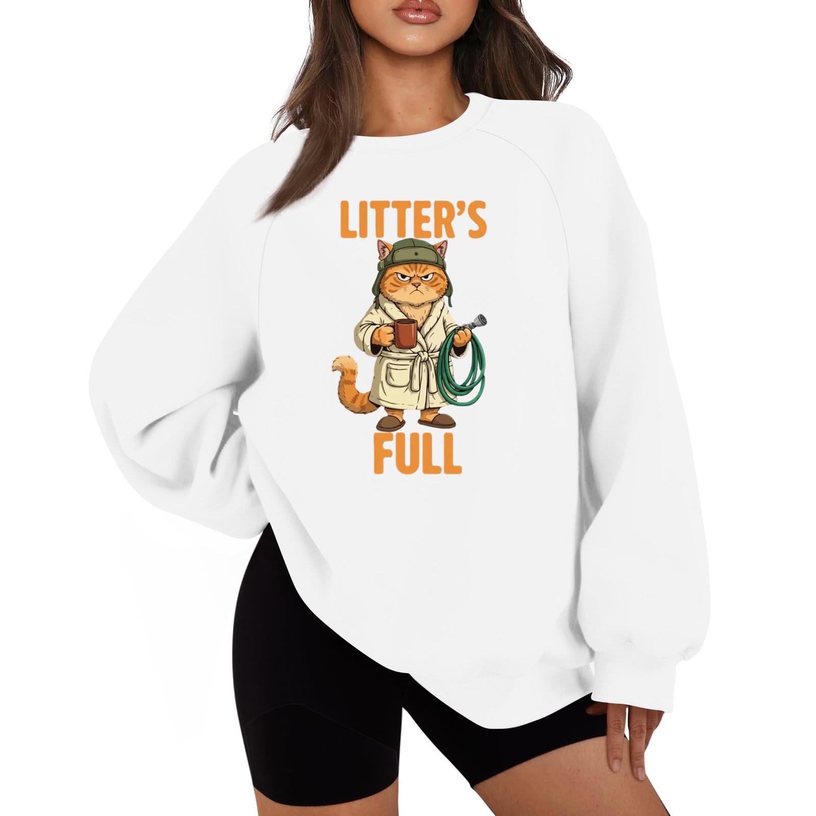 

Женская повседневная модная однотонная толстовка с круглым вырезом и длинным рукавом реглан XL белый