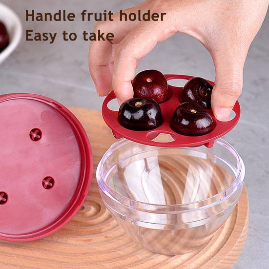 4-Hole Cherry Pitter Baking Fruit Pit Remover for Cherries Plums Multi-Functional Fruit Pitting Tool
