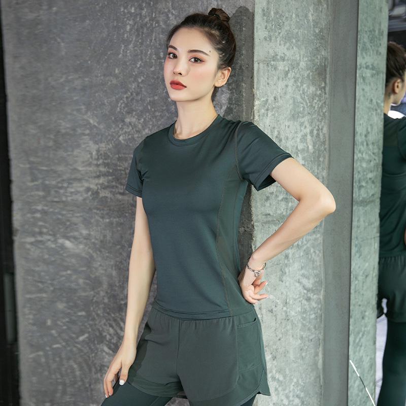 Women s Plus Size Quick-Dry Short Sleeve Yoga Top XXL
