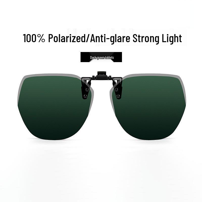 Occhiali da Sole Polarizzati Clip-On Ribaltabili da Uomo - Protezione UV per la Guida Giorno/Notte
