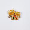 Cute Cartoon Cat Couple Brooch Set - Versatile Backpack Badge & Decorative Accessory