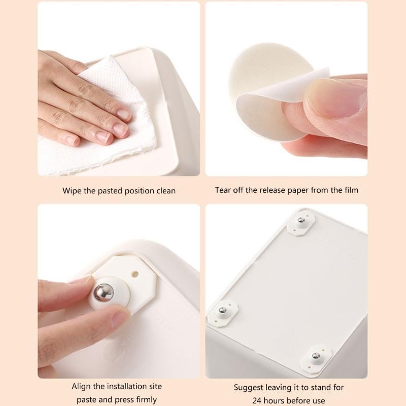 Practical Adhesive 360 Degree Rotating Wheels set Self Adhesive Caster Wheels for Storage Furniture & Small Appliances