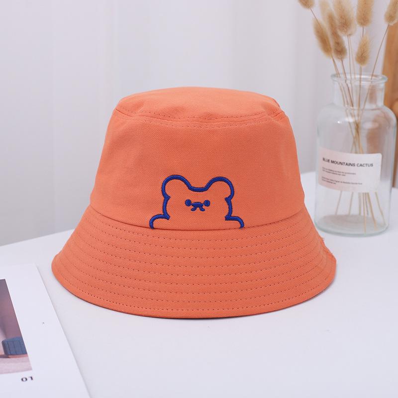 Female Hat Fisherman Thin Sun Protection Fashion Casual Embroidered Bear Visor Hat