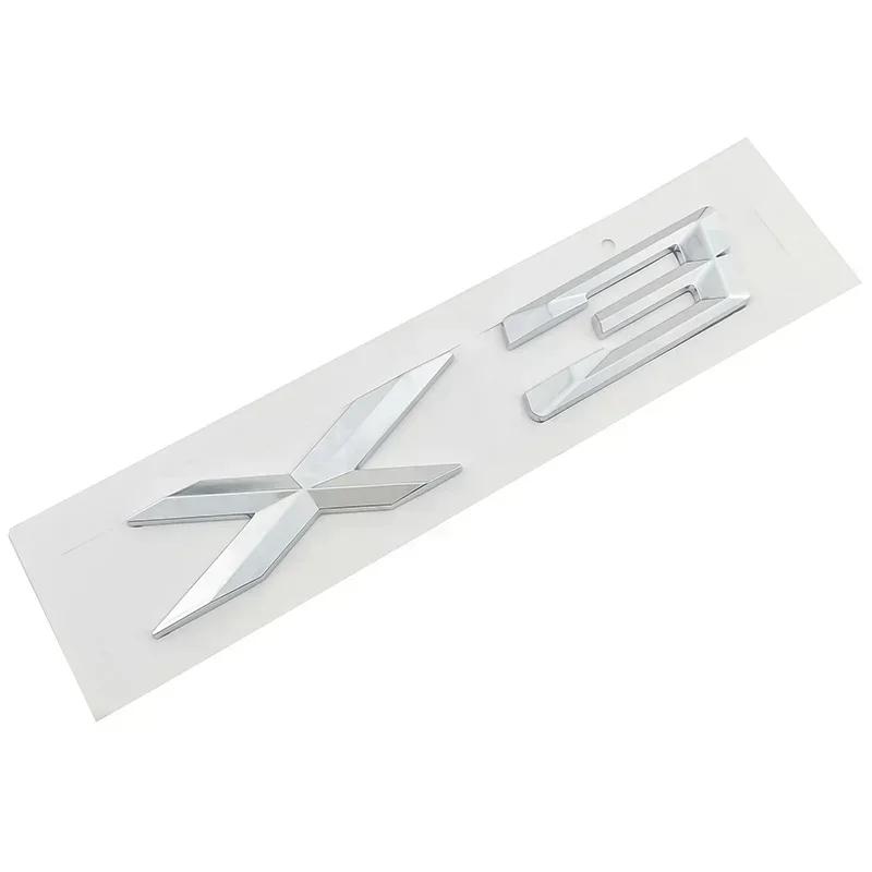 for BMW X1 X3 X5 X6 E83 F25 GT Accessories Styling 3D Chrome Logo Silver Tail Letter Plastic Emblem Badge Sticker Decoration