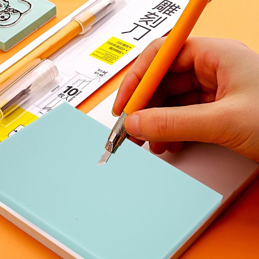 15 x 10 x 0.8cm DIY Eraser Block Color Options Stamp Carving Block  Printmaking мятный
