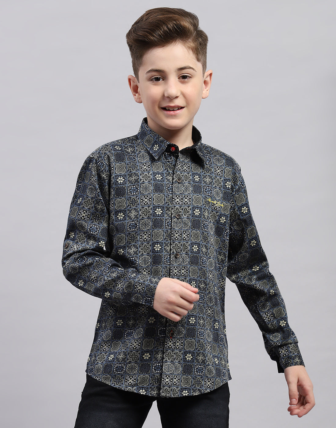 Monte Carlo Boy Smart Fit Black Shirt 4-5 Years