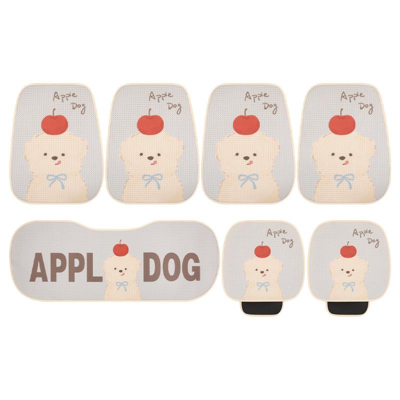 Cute Apple Dog Cartoon Women's Car Seat Cushion Universal Four Seasons Breathable Comfortable Seat Covers