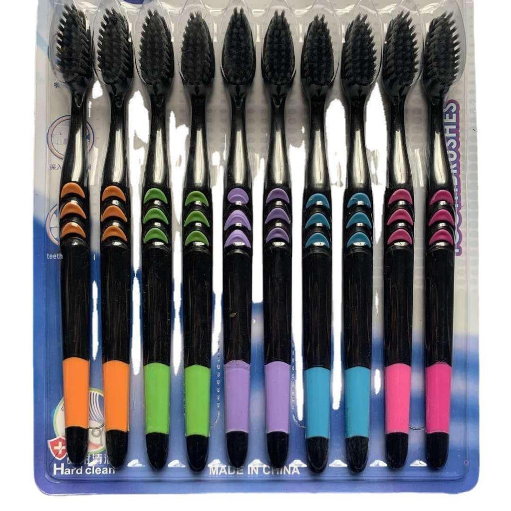 Small Moon Soft Bamboo Charcoal Toothbrush - Universal Family Pack for Adults, Men, and Women