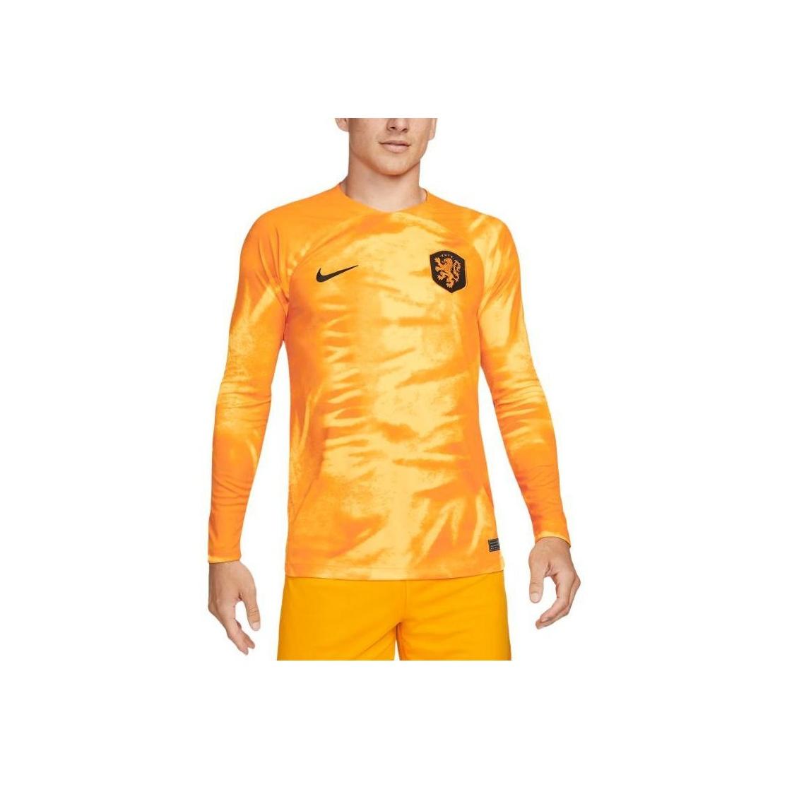 

Nike Dri-FIT Long-Sleeve Soccer Jersey Tie-Dye Crew Neck Fitted Men tops Yellow DN0669-845 L
