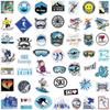 Winter ski sticker pack 50 pieces colorful ski cartoon stickers ski helmet stickers for flask, water bottle,vinyl waterproof graffiti decals for kids