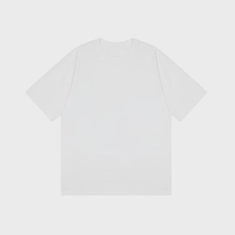 Unisex 220g Pure Cotton Pullover T-Shirt - Round Neck, Short-Sleeve, Versatile Loose Fit for Summer 2025.