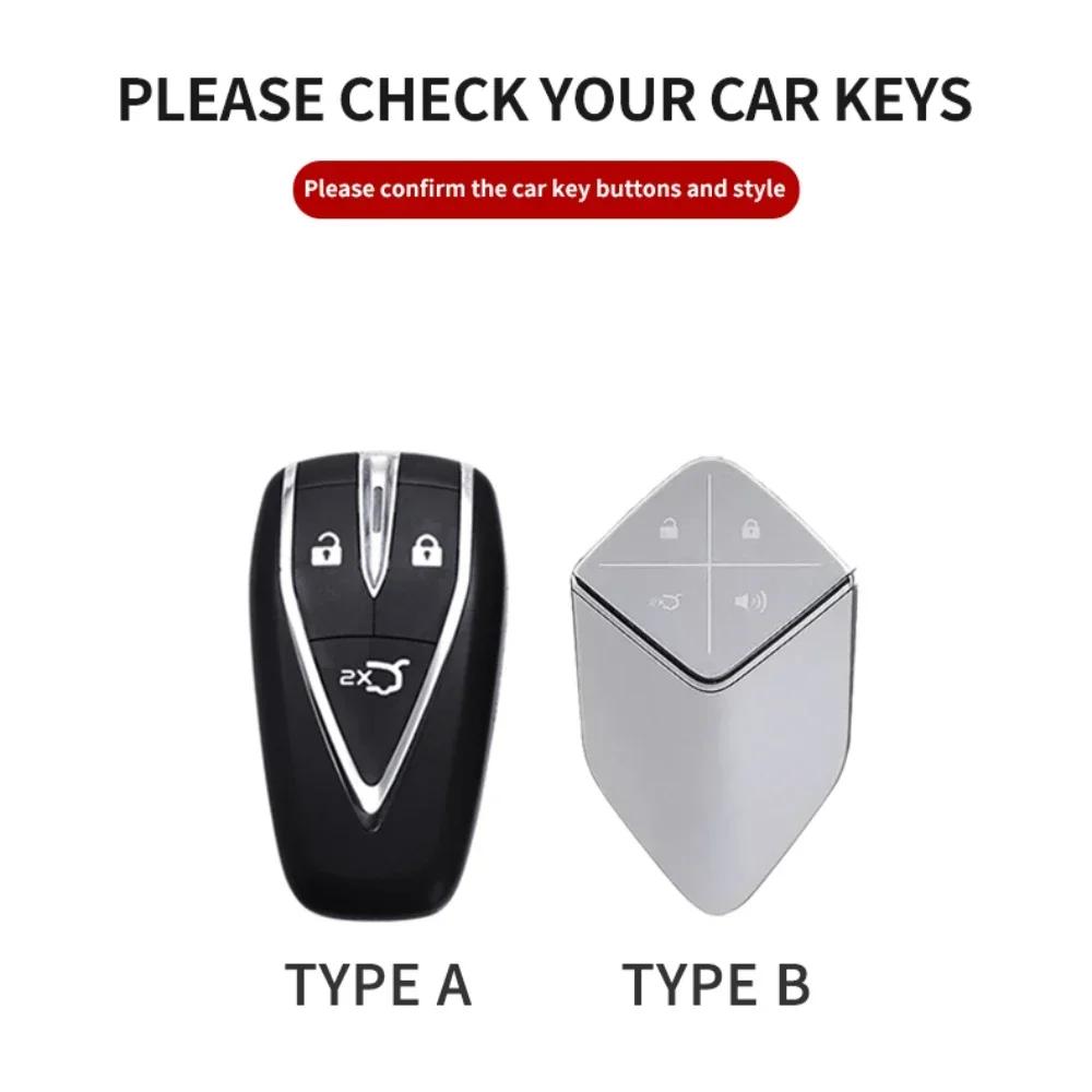 Leather Car Key Case Cover Holder Keychain Protective Shell for Changan Deepal S7 SL03 UNIT UNIK CS35 Plus CS55 Plus CS75