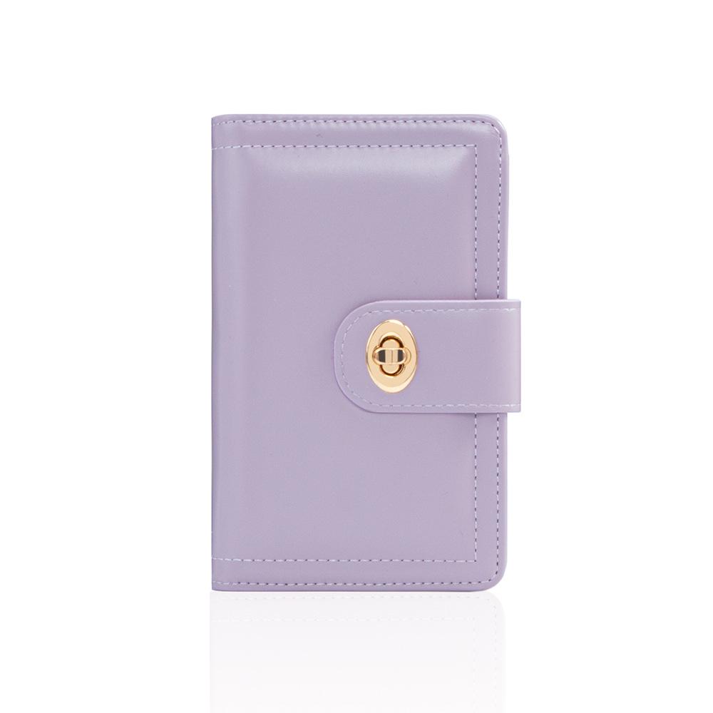 

Женский кошелек с пряжкой в корейском стиле, с карманом на молнии для монет и органайзером для ID-карт фиолетовый