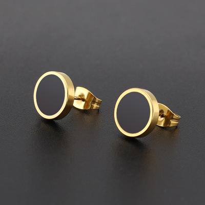 1 Pair Stainless Steel Studs Earrings Round Shaped with Butterfly Clasp Push Earrings Women Men Hypoallergenic Earrings ADM