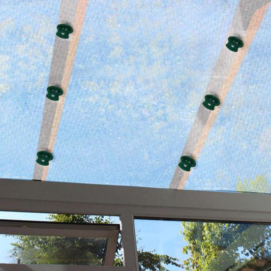 1 Set Greenhouse Film Clamps Compact Removable Plastic Glasshouse Fixing Clips Washers for Courtyard