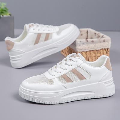 Damen Weiße Schuhe Atmungsaktiv Plateau Leicht 2025 Neu Sommer Mesh Freizeit-Sneaker Hochwertige Designer Damenschuhe