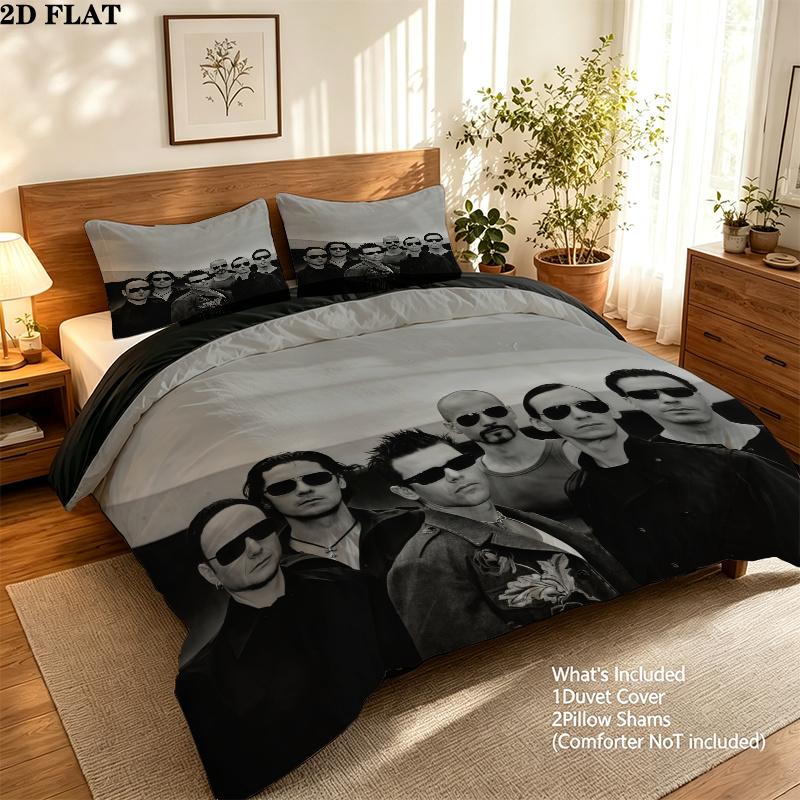 Rammstein Bettwäsche Steppbett Set Bettbezug Kissenbezug Heimdekoration Geburtstagsgeschenk (1 Bettbezug + 2 Kissenbezüge, ohne Füllung)