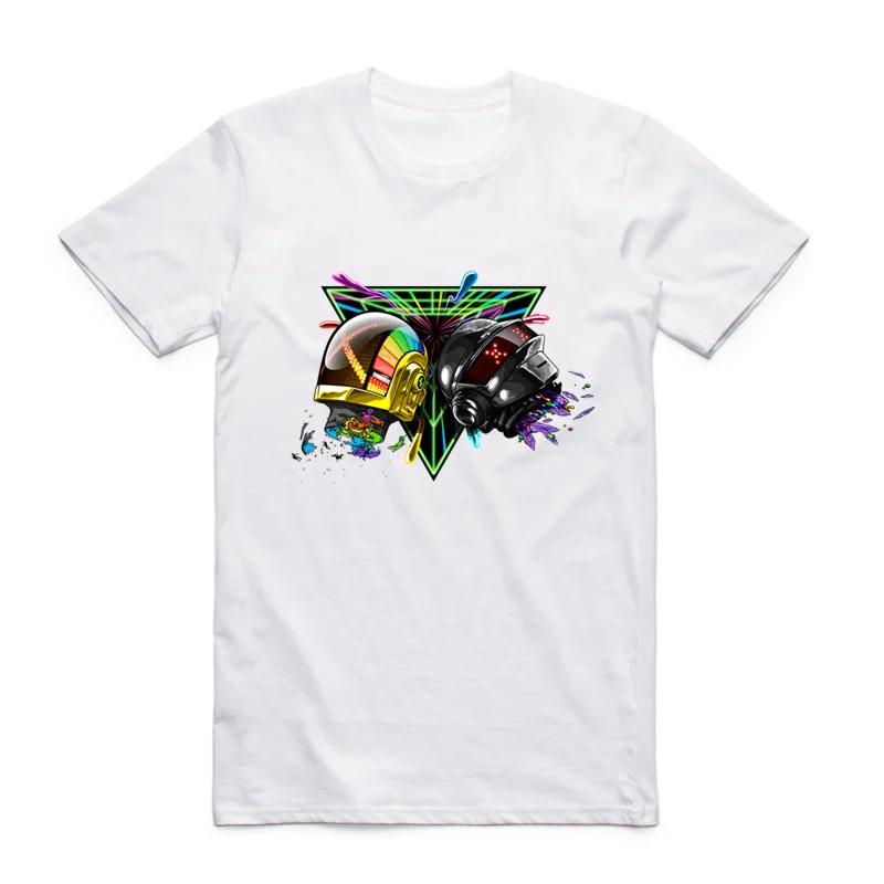 Asian Size Men Women Printing Duo DJ Techno Music Daft Punk T-shirt Summer Casual O-Neck Short Sleeves Polyester T-shirt HCP4087