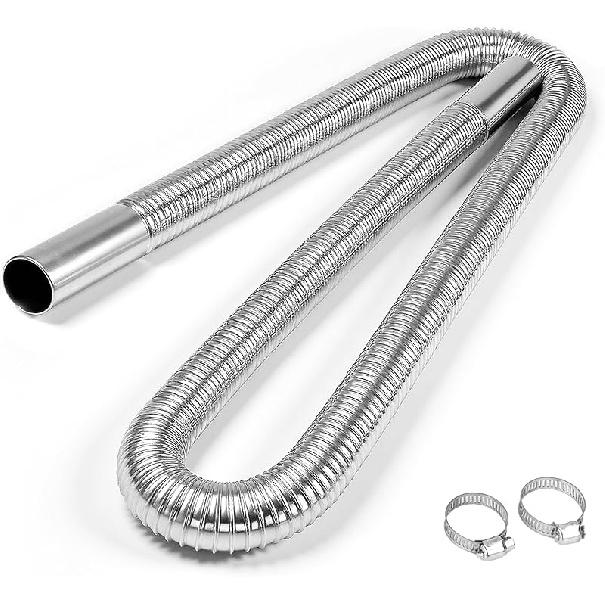 1" Stainless Steel Exhaust Hose, Fuel Tank Diesel Gas Vent Hose,78.7" Flexible Exhaust Tubing Diesel Heater Exhaust Pipe, 1" Inner Diameter Air