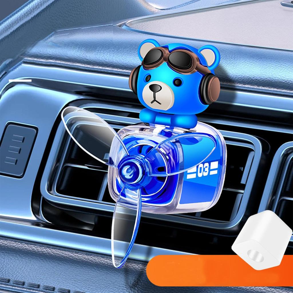Cute Bear Car Air Freshener - Propeller-themed scented diffuser, long-lasting