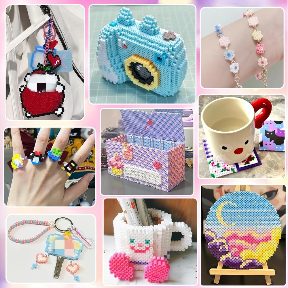 7200 Stück 2,6 mm Loch Mini Hama Perlen Perler Bügelperlen DIY Frühpädagogik Bastelspielzeug Puzzles Kinder Geburtstagsgeschenk