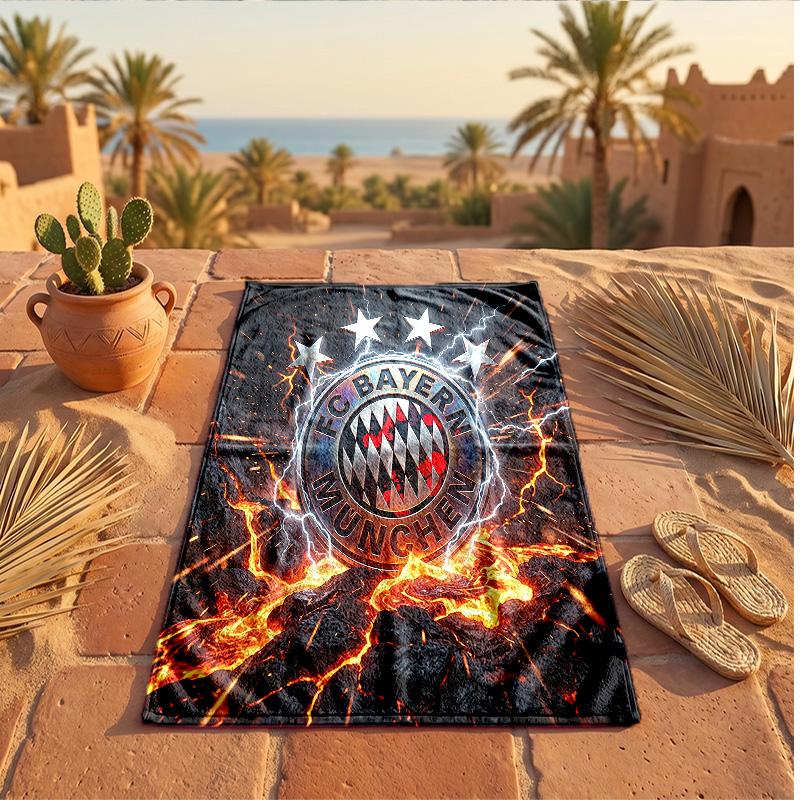 FC Bayern München Print Mikrofaser Strandtuch Schnelltrocknend Saugfähig Großes Handtuch für Strand Schwimmen Reisen