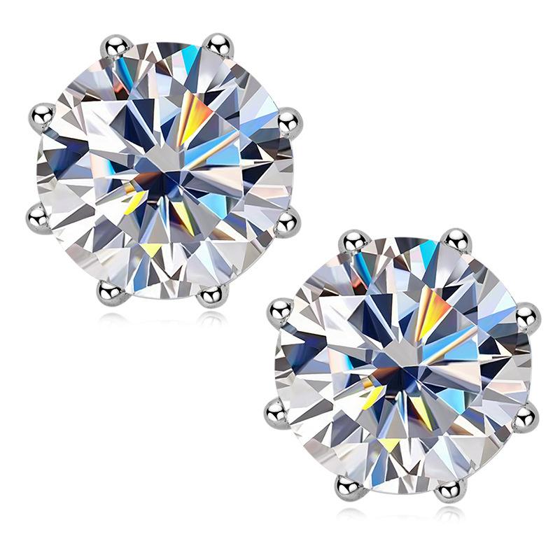 Joycejelly Real 2 Carat D Color Moissanite Stud Earrings For Women Top Quality 100% 925 Sterling Silver Wedding Jewelry Gift