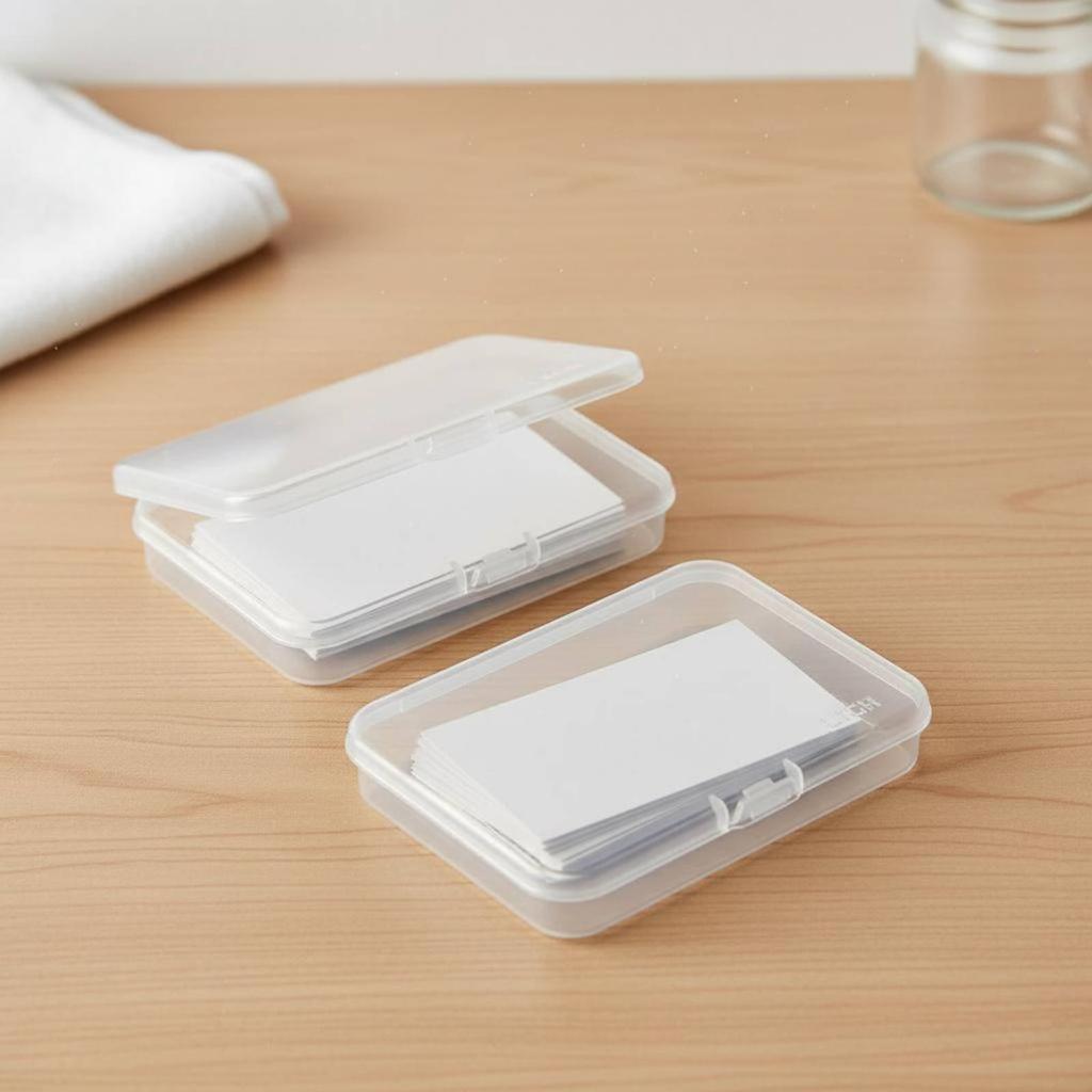 Storage Case Transparent PP Box with Secure for Business Cards Beads Jewelry Craft Supplies