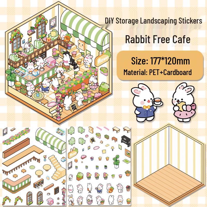 3D Miniature Scene Collage Stickers: Cute Decompression Handbook Stickers