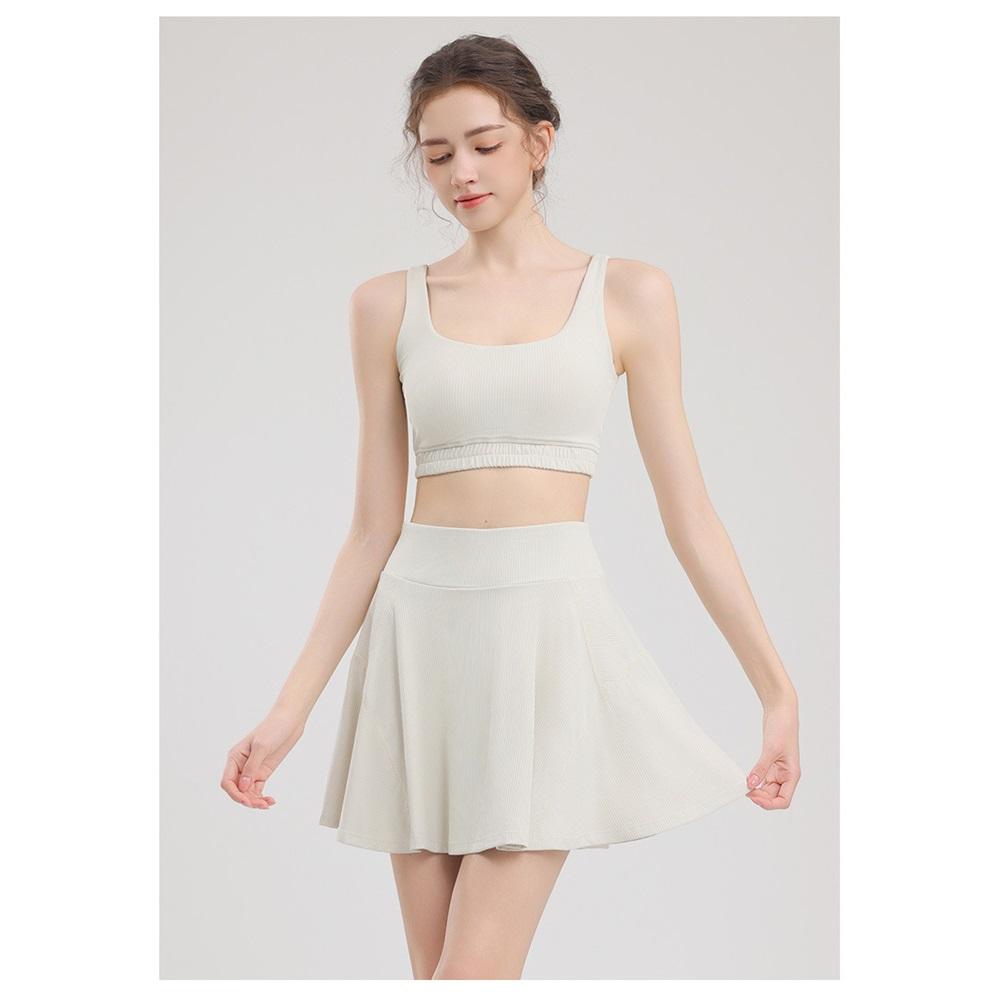 Sports Short Skirt Pants For Women In Summer, Anti Glare Outer Wear, Quick Drying Running, Fitness, Cycling Pants, Fake Two-piece Yoga Pants