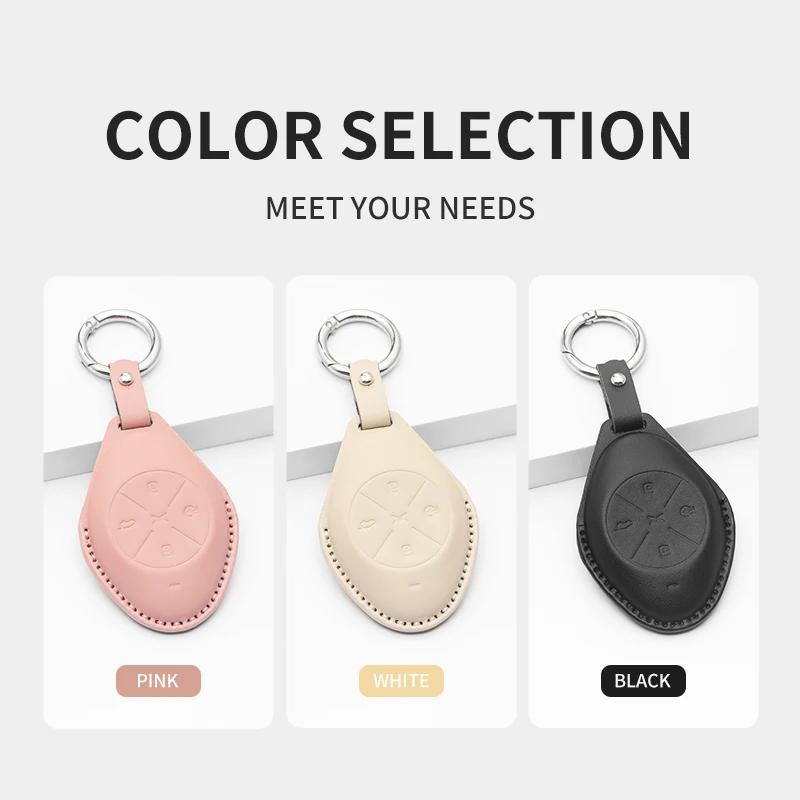 Interior Mouldings Leather Car Key Case Cover Protector Shell Fob Accessories Leather Car Remote Key Case Cover for Xiaopeng Xpe