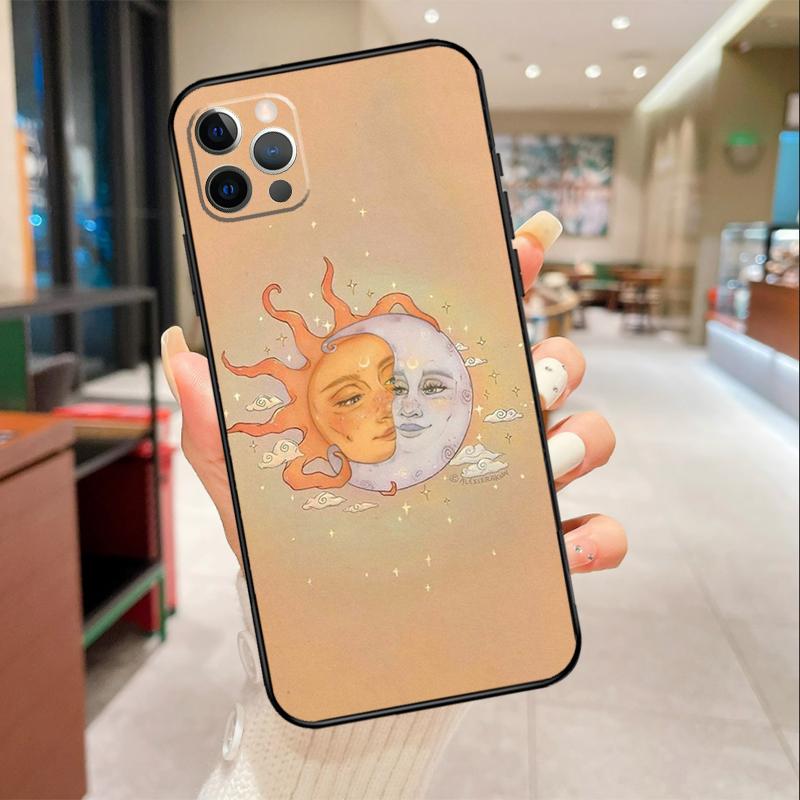 Sun Moon Aesthetic Phone Case For iPhone 17 Air 16 14 13 11 15 Pro Max mini 15 16 Plus 16e Protective Cover