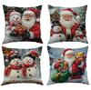 New Christmas Cartoon Cute Print Pillowcase Office Waist Pillowcase Model Room Bay Window Decoration Pillow
