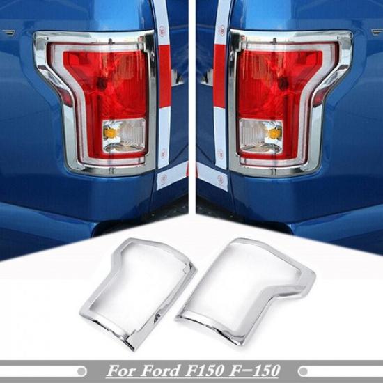 Car Rear Tail Light Lamp Frame Cover Trim For Ford F150 15-20 Accessories Chrome