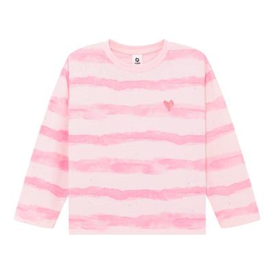 Zuo Xi Girls' Long-Sleeve Pure Cotton Striped T-Shirt
