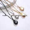 Titanium Steel Hollow Memorial Pet Cremation Pendant Necklace