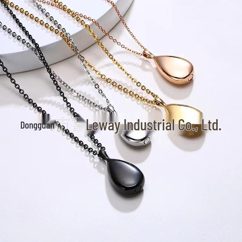 Titanium Steel Hollow Memorial Pet Cremation Pendant Necklace