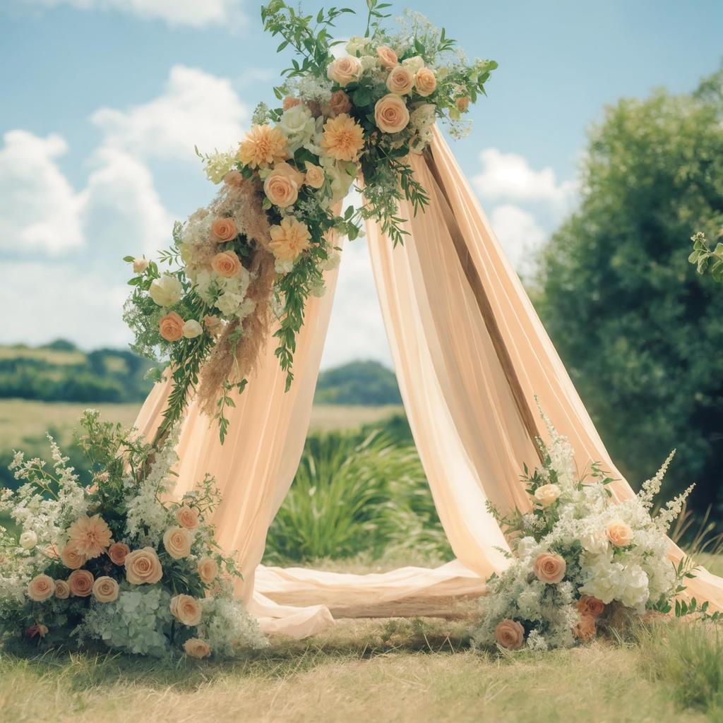 6/10M Chiffon Fabric Drapes for Wedding Arch Ceremony Reception Decorations Sheer Fabric Curtains for Party Stage Bridal Shower