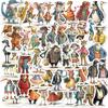 50 Cartoon Version of Anthropomorphic Animal Graffiti Stickers Guitar Notebook Suitcase DIY Waterproof Stickers