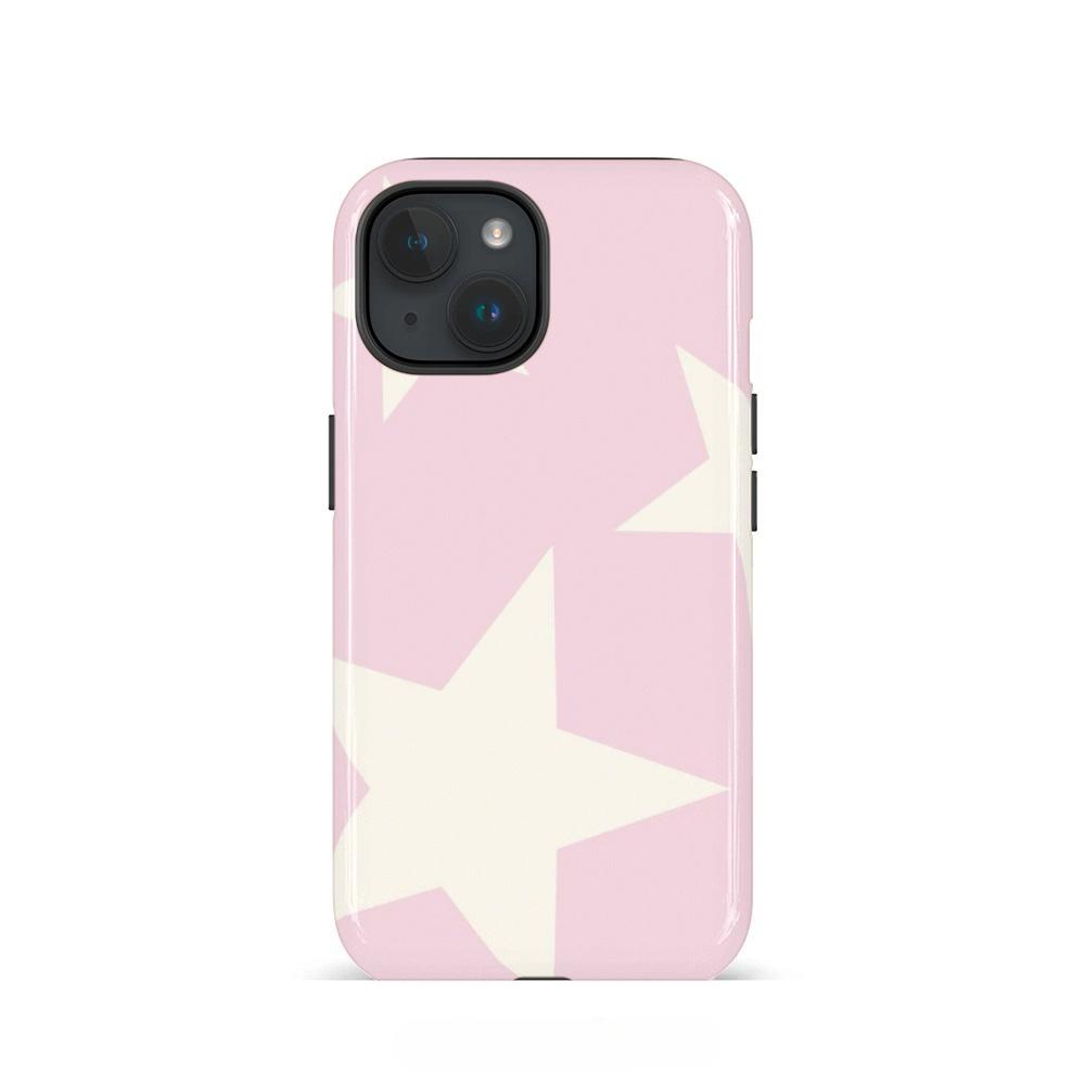 White star minimalist design 2-in-1 phone case suitable for iPhone 17 16 15 14 13 12 11 Pro/Max/Plus shockproof back cover
