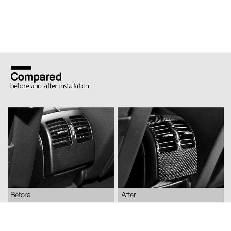 For Mercedes Benz W204 C class Car Interior Moulding Carbon Fiber Rear Air Condition Vent Cover Trim Air Outlet
