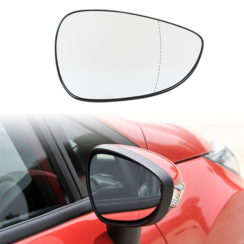 Car Wing Mirror Glass Heated with Backing Plate for Ford Fiesta MK7 2008-2017,Clear Anti-fog Rear View Door Side Mirror Replacement Parts