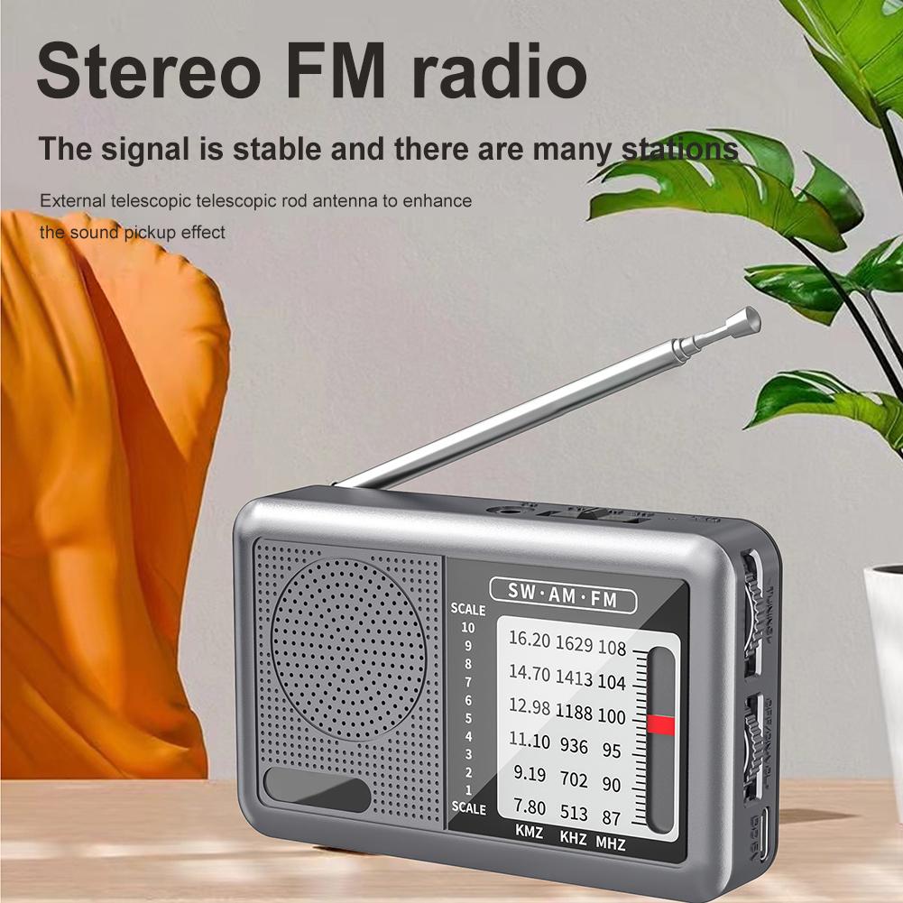 FM AM SW Radio with Rechargeable Battery & Earphone Pocket Radio for Indoor Outdoor Gifts for Seniors Elderly