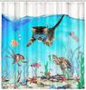 Fantasy Katze Spa Duschvorhang - Vintage Badewanne mit Blasen, Lustiger Vintage Badezimmer Dekorativer Duschvorhang