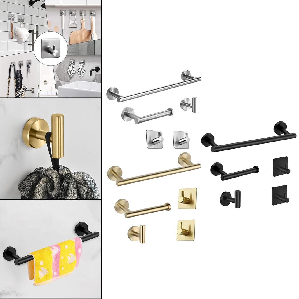 Heavy Duty Bathroom Accessories Kit Towel Rack Toilet Paper Holder for Hotel