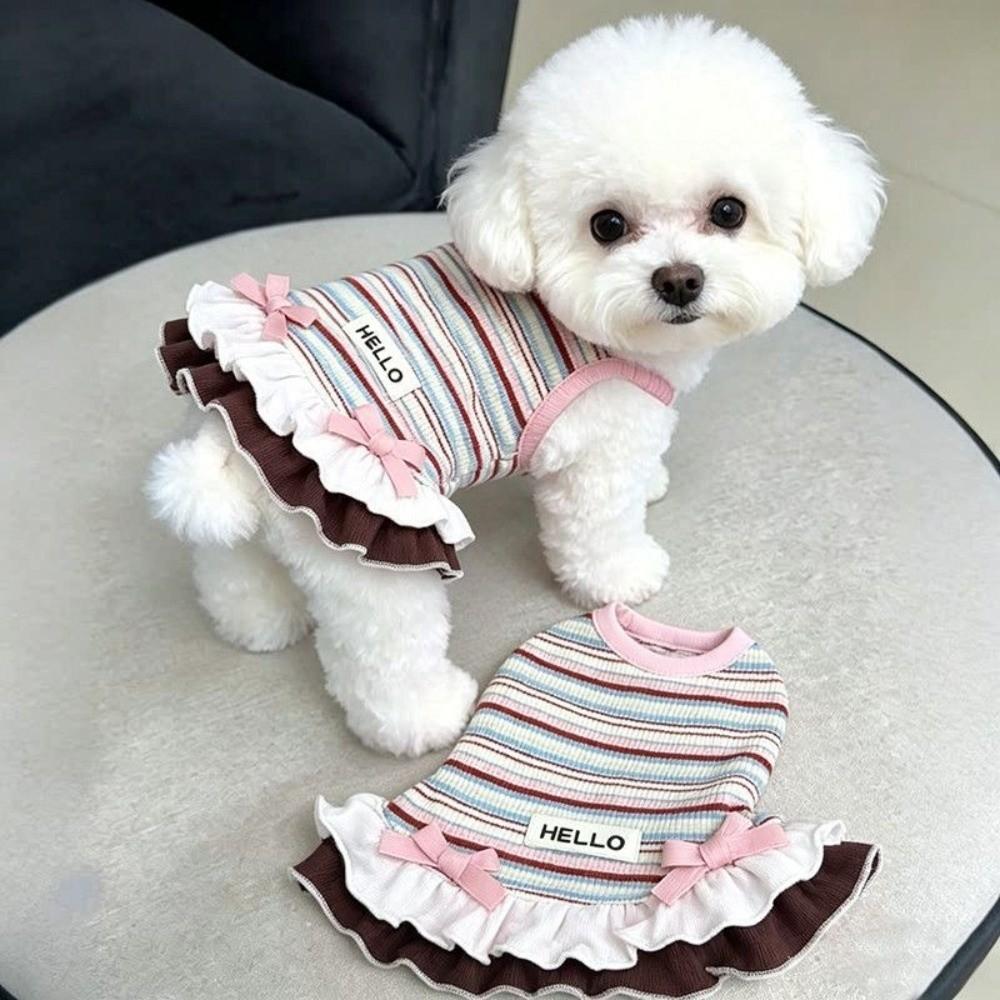 Cute Style Summer Dog Dress Soft Thin Lace Dog Dresses New Teddy Dog Skirt for Small Dogs