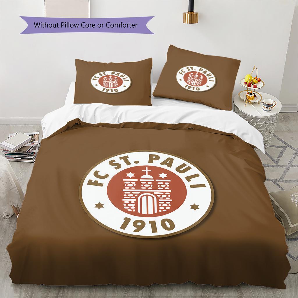 FC St. Vzorovaný povlak na peřinu Pauli Sada povlečení Domácí dekorace Dárek (1 * povlak na peřinu + 2 * povlak na polštář bez jádra)